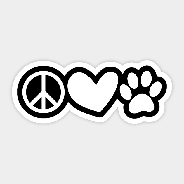 Peace Love Dogs Sticker by doodleandluludesigns